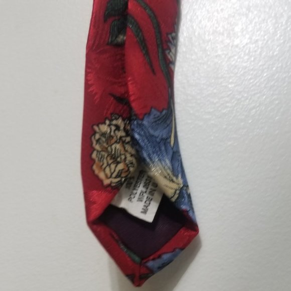 elegant Studio R bright red floral polyester tie - Picture 5 of 6